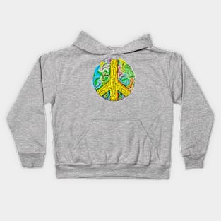 Peace symbol aquarel abstract art Kids Hoodie